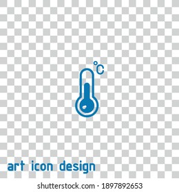 icono del vector termómetro en un fondo abstracto
