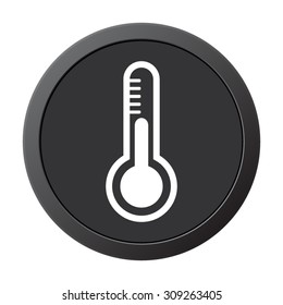 Thermometer  - vector icon on a grey button