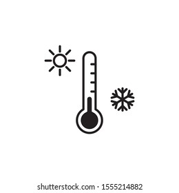 Thermometer vector icon on white background