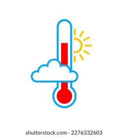 Icono de vector termómetro sobre fondo blanco 