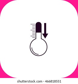 Thermometer vector icon on white background.
