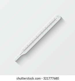 thermometer vector icon - paper illustration