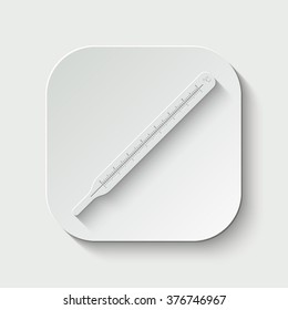 thermometer vector icon - paper illustration