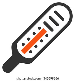 Thermometer vector icon. Style is bicolor flat symbol, orange and gray colors, rounded angles, white background.