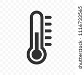 Thermometer vector icon with temperature half scale for weather or medicine