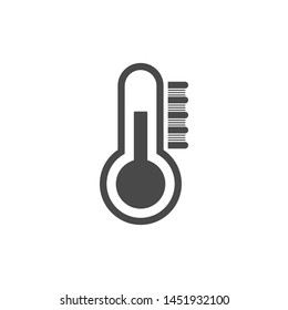Thermometer vector icon with temperature half scale for weather