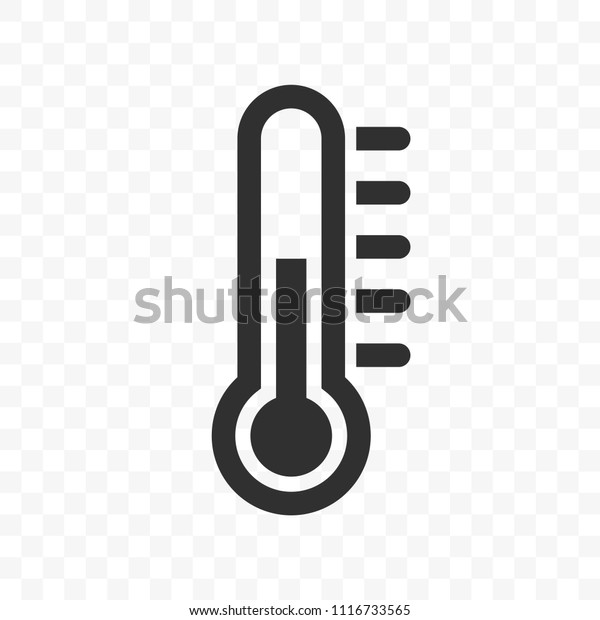 Thermometer vector icon with temperature half\
scale for weather or\
medicine