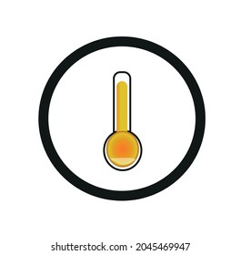 Thermometer Vector and Icon. Temperature measurement vector illustration. Weather forecast parameter sign and symbol logo template. 
