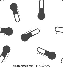 Thermometer vector icon. Icon temperature seamless pattern on a white background.