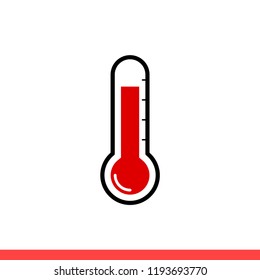 Thermometer vector icon, temperature symbol. Simple, flat design for web or mobile app