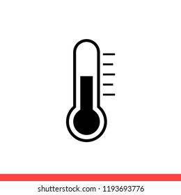 Thermometer vector icon, temperature symbol. Simple, flat design for web or mobile app