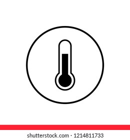 Thermometer vector icon, temperature symbol. Simple, flat design for web or mobile app