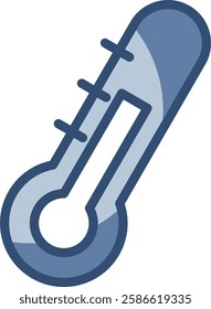 thermometer vector icon transparent background. replaceable blue color design