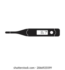 Thermometer vector icon.Black vector icon isolated on white background thermometer.