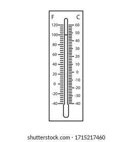 Icono de vector termómetro.Icono de vector de contorno aislado en termómetro de fondo blanco.