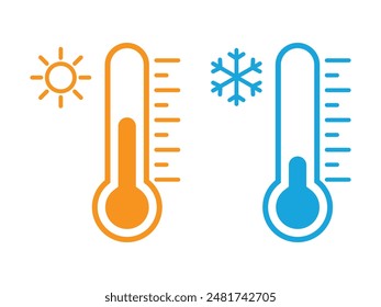 thermometer vector icons flat design isolated white background