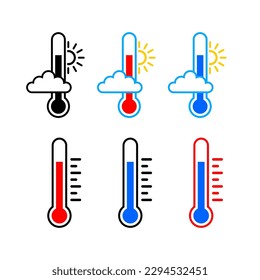 Thermometer vector icons on white background 