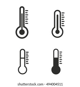 Thermometer vector icons set. Black illustration isolated on white background for graphic and web design.