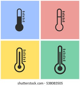 Thermometer vector icons set. Illustration isolated for graphic and web design.