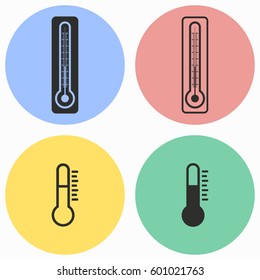 Thermometer vector icons set. Illustration isolated for graphic and web design.
