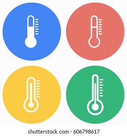 Thermometer vector icons set. Illustration isolated for graphic and web design.