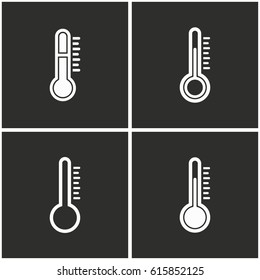 Thermometer vector icons set. Illustration isolated for graphic and web design.