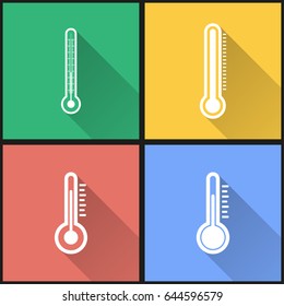 Thermometer vector icons set. Illustration isolated for graphic and web design.