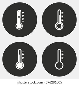 Thermometer vector icons set. White illustration isolated for graphic and web design.