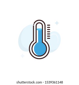 Thermometer vector illustration. Outline filled Travel & Tourism icons.