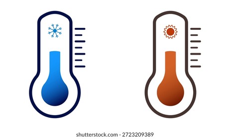 Vektorgrafik des Thermometers. Temperaturmessung. Wetterbedingungen.