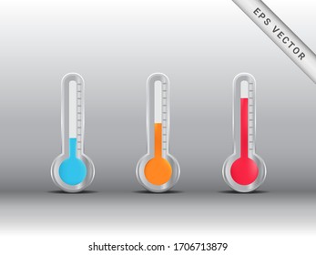 Thermometer vector illustration, there are three conditions : cold, warm and hot. Medicine and health design concept. Design for banner, wallpaper, backdrop, presentation etc.