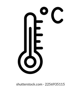 Thermometer Vector Line Icon Design