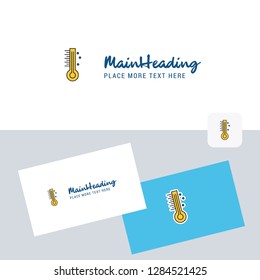 Thermometer  vector logotype with business card template. Elegant corporate identity. - Vector