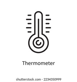Thermometer Vector Outline Icon Design illustration. Medical Symbol on White background EPS 10 File