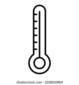Thermometer Vector Outline Icon Isolated On White Background
