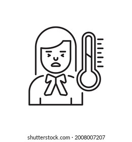 Thermometer vector outline icon style illustration. EPS 10 File Nursing and Midwifery symbol