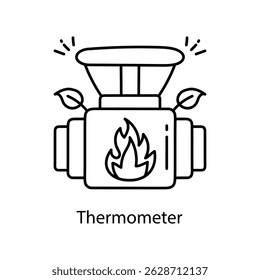 Ícone De Estilo De Contorno Do Vetor Do Termômetro. Arquivo Eps 10