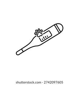 Thermometer vector, pet care, veterinary icon, health check
