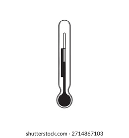 Silueta del Vector del termómetro aislada en el fondo blanco