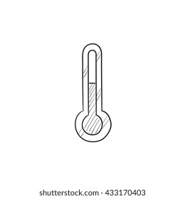 Thermometer vector sketch icon isolated on background. Hand drawn Thermometer icon. Thermometer sketch icon for infographic, website or app.