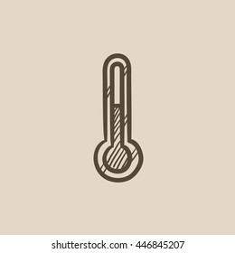 Thermometer vector sketch icon isolated on background. Hand drawn Thermometer icon. Thermometer sketch icon for infographic, website or app.