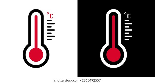 Thermometer. Vector thermometers showing the temperature. Thermometer vector icon.