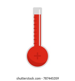 Thermometer warmly icon. Flat illustration of thermometer warmly vector icon isolated on white background