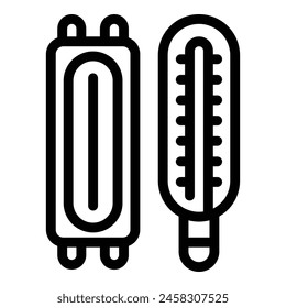 Thermometer waste icon outline vector. Disposed hazardous trash. Mercury component rubbish