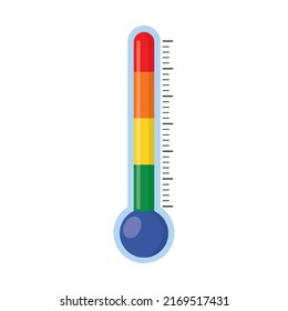 Thermometer weather isolated on wite background. Icons of heat and cold temperature. vector illustration in flat style. 