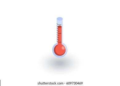 thermometer, weather isometric flat icon. 3d vector colorful illustration. Pictogram isolated on white background