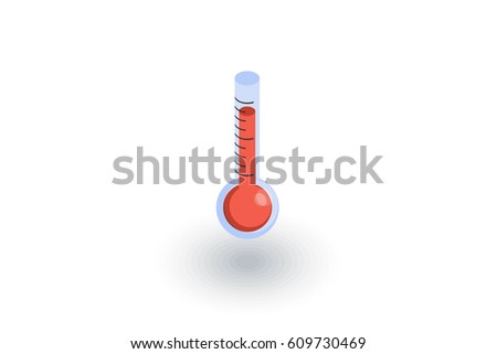 thermometer, weather isometric flat icon. 3d vector colorful illustration. Pictogram isolated on white background