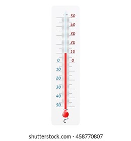 Thermometer. Weather outdoor temperature meter. Vector illustration isolated on white background