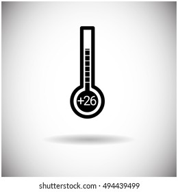 Thermometer Weather Temperature Indicator Icon Flat Vector Illustration