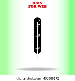 Thermometer web icon. Black illustration on white background